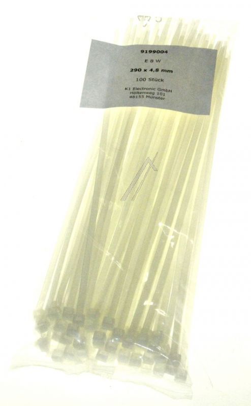E 8 W KABELBINDER WEIß, 290 X 4,8 MM100 STCK.