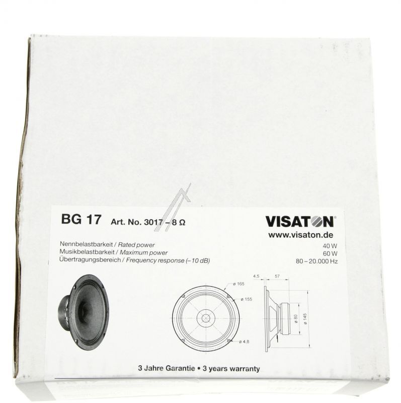 BG17 3017 LAUTSPRECHER, BREITBAND, 16CM, 8OHM