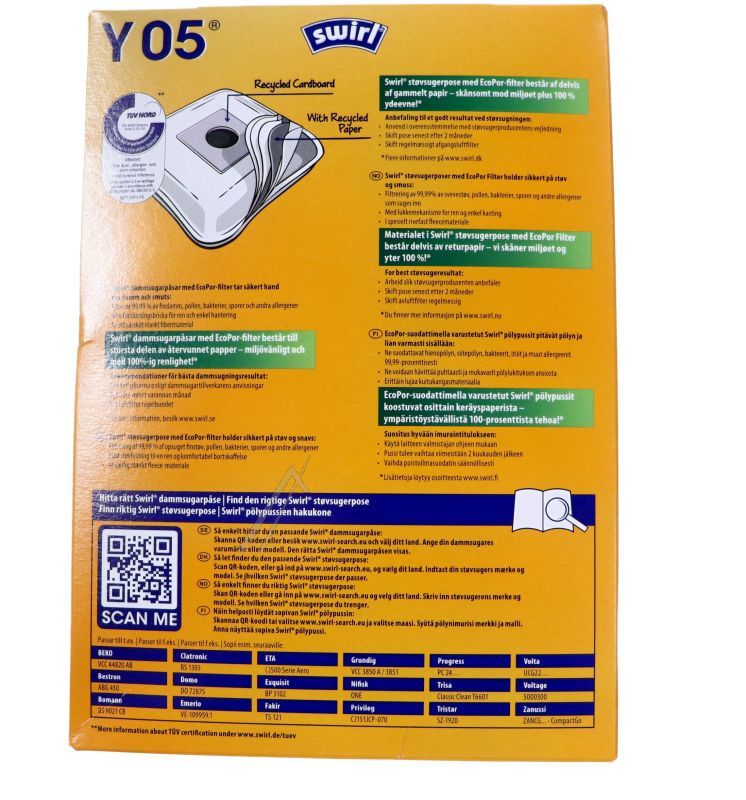 Y05 / 99784 6778485 STAUBSAUGERBEUTEL MP AIRSPACE GREEN LINE, 4 STÜCK