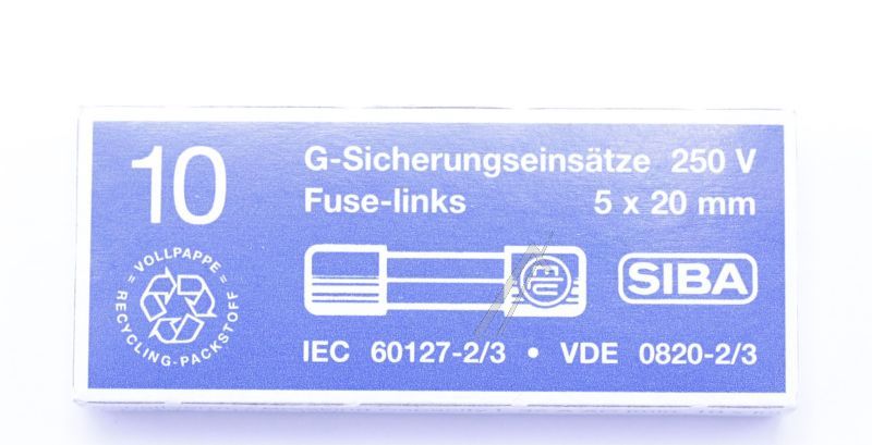 0,063A-T FEINSICHERUNG TRÄGE 5X20MM INHALT: 10 STÜCK