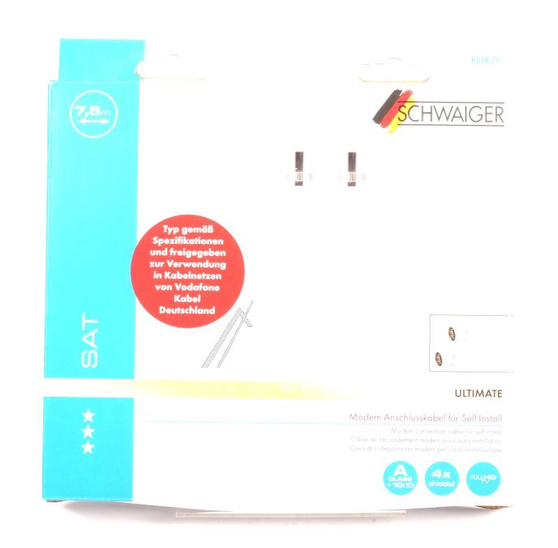 KDSK75 532 KOAX-KABEL 7,5M F-QUICK CLASS A++ VODAFONE,KDG