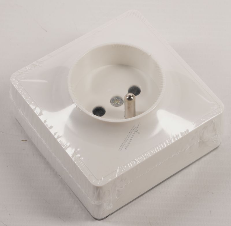 130483 STECKDOSE 2 POLE+ERDE 16A AUFPUTZ VULCO - WEISS