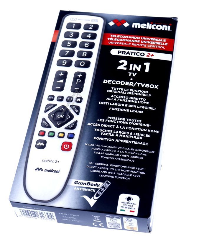 PRATICO DUO 806170 UNIVERSELLE FERNBEDIENUNG SENIOR FÜR 1 TV + 1 DECODER DVB-T ODER SATELLIT