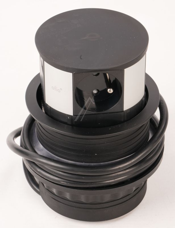 760060 KOMPAKTER VERSENKBARER BLOCK RVS 3 STECKDOSEN 16A + 2USB (A UND C) INDUKTIONSLADEGERÄT