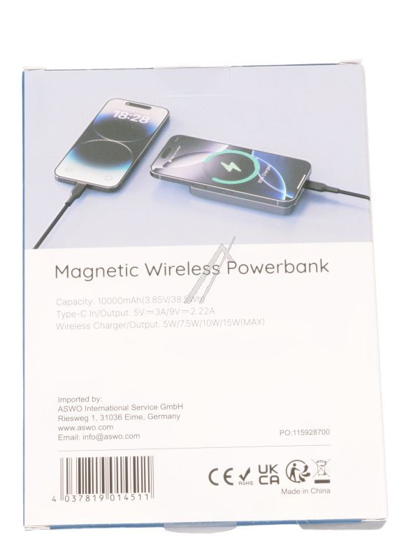 PW09S POWERBANK USB-C PD QI MAGSAFE 10000MAH