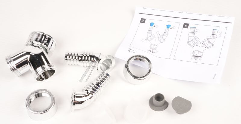 2969 KONDENSAT- UND GERÄTEANSCHLUSSTÜLLE "SAVE", 1", 3/4" UND 8MM MIT RÜCKFLUSSVERHINDERER FÜR SPÜLENSIP