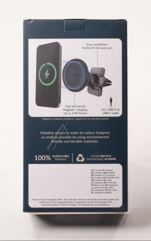 58303 WIRELESS MAGSAFE KOMPATIBLE KFZ HALTERUNG INKL. QI LADEFUNKTION 5W/7.5W/10W/15W SCHWARZ