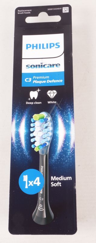 881904488010 HX9044/88 SONICARE C3 PREMIUM PLAQUE DEFENCE 4ER-PACK SCHWARZ