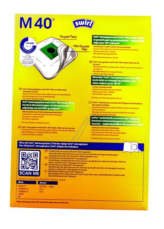 M40 / 99753 6786231 STAUBSAUGERBEUTEL MP AIRSPACE GREEN LINE, 4 STÜCK