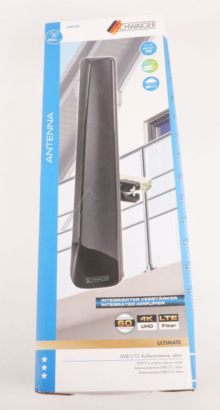 DTAN5000 AUSSENANTENNE DVB-T2 & DAB+, AKTIV, SCHWARZ