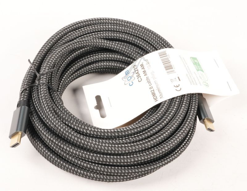 HDMI-KABEL MIT ALUMINIUMSTECKER UND BAUMWOLLGEFLECHT, 4K*2K@60HZ, 10M