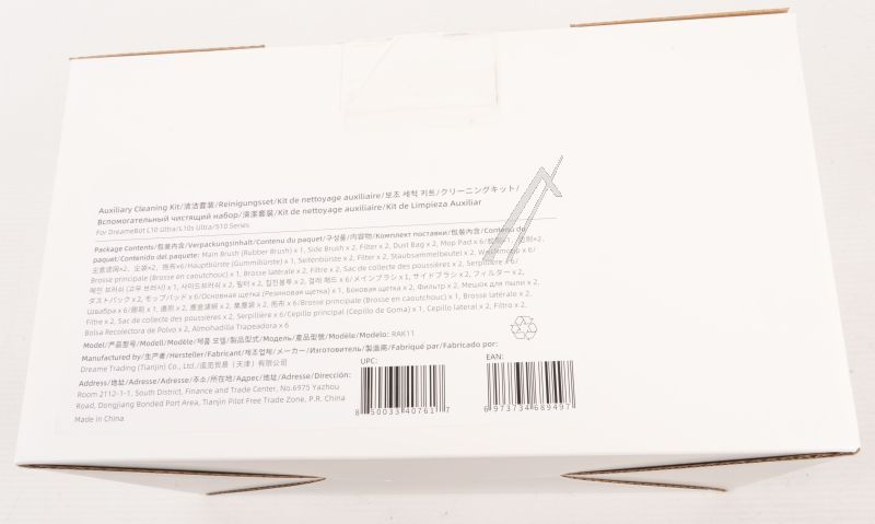 RAK11 20010100000909 HAUPTBÜRSTE (GUMMI) + 2 SEITENBÜRSTEN + 2 STAUBBEHÄLTERFILTER + 2 STAUBBEUTEL + 3 PAAR WISCHPADS