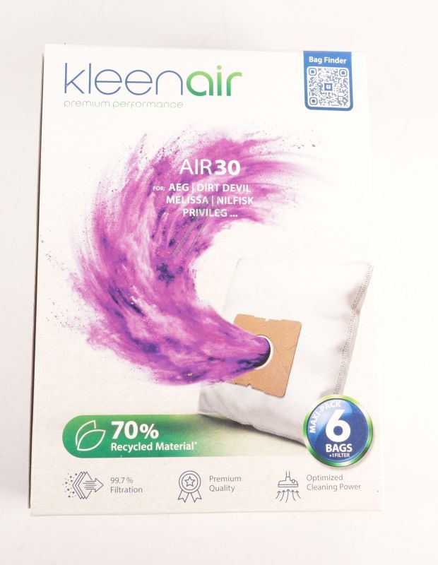 AIR30 KLEENAIR PREMIUM MICROFLIES-STAUBBEUTEL 6 STÜCK 5-LAGIG ALTERNATIV FÜR MELISSA, DIRT DEVIL, CLATRONIC